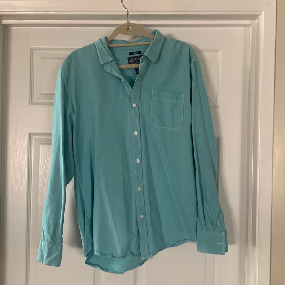Mens Sz. Large Teal Dress Shirt